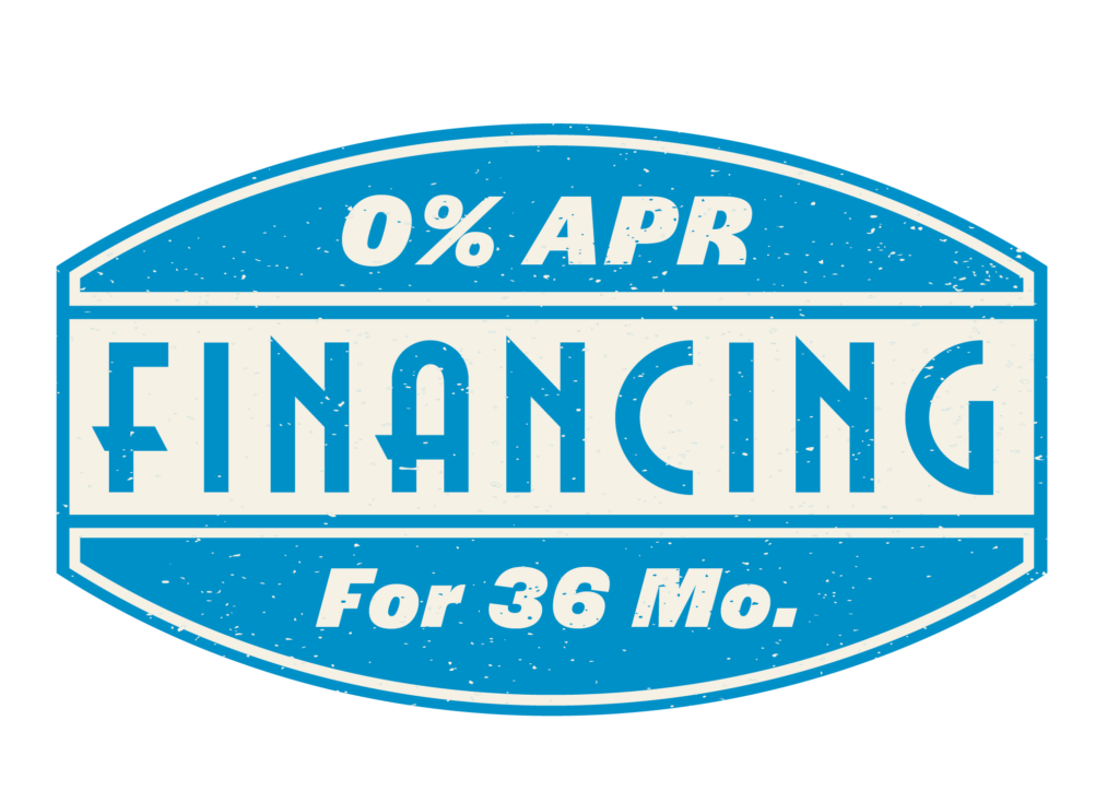 0% APR Financing for 36 Mo
