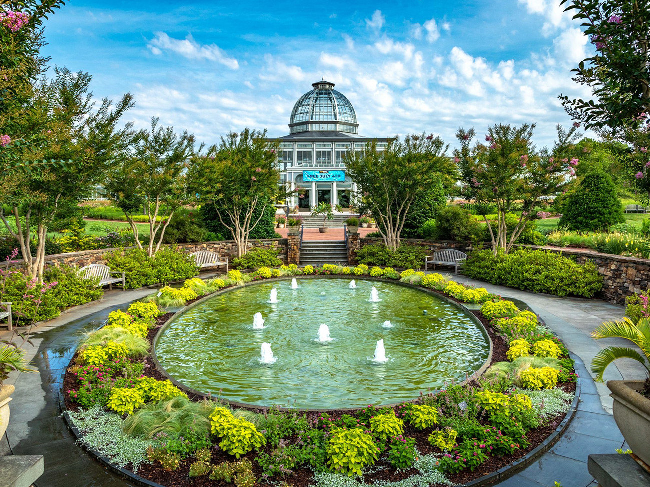 Glass Greenhouse at Lewis Ginter Botanical Garden in Henrico County showing a service area of Capital City Comfort Solutions