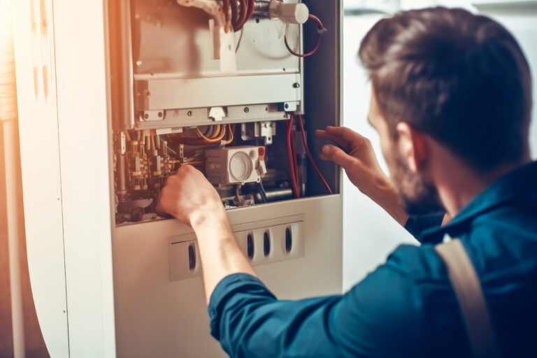 Furnace short cycling: A residential gas furnace.